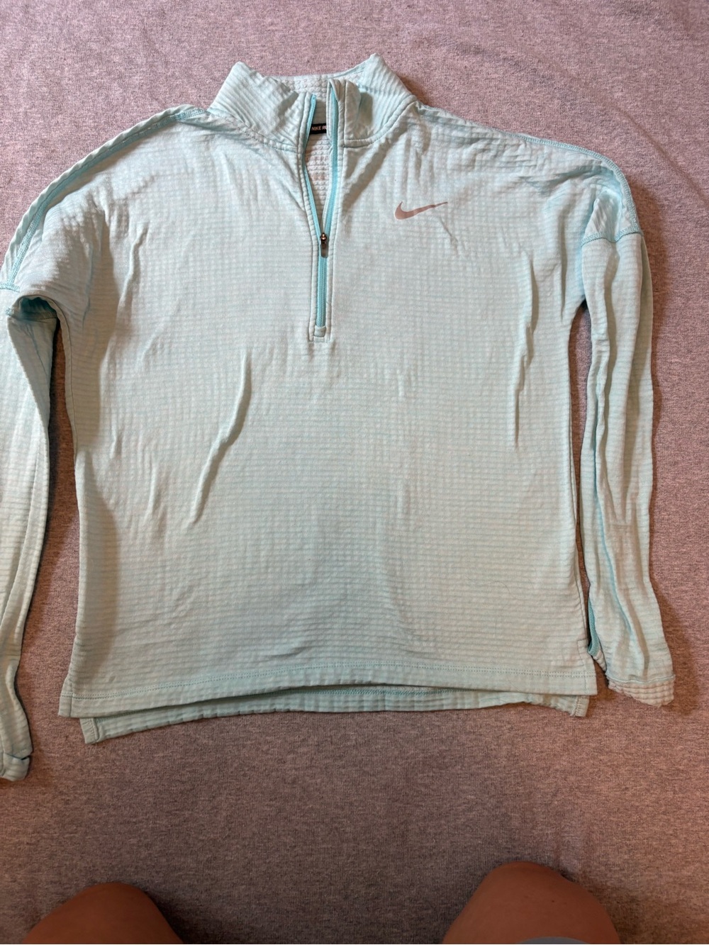 Nike Light Aqua Running Quarter-Zip Pullover Small